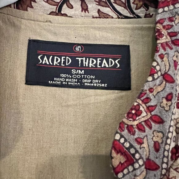 Sacred Threads Boho Patchwork Maxi Duster Coat EUC - Picture 8 of 9